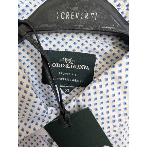 Rodd & Gunn Shirt Mens XL White Geometric Samson Bay Sports Fit Button Down - Picture 3 of 4